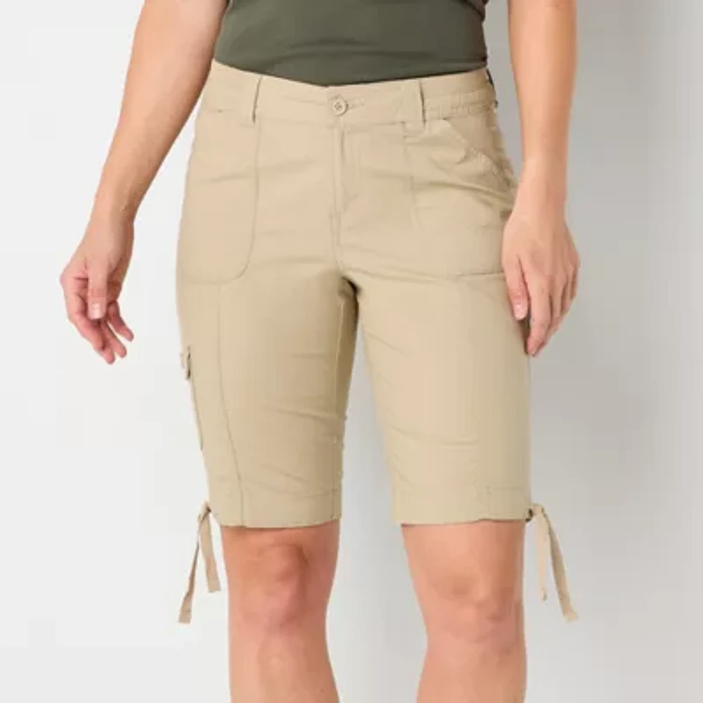 St. John's Bay Womens Mid Rise Bermuda Short-Tall