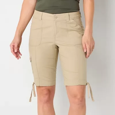 St. John's Bay Womens Mid Rise Bermuda Short-Tall