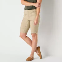 St. John's Bay Womens Mid Rise Bermuda Short-Tall