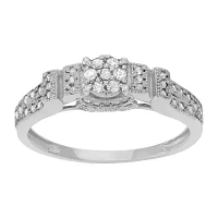 Womens 1/3 CT. T.W. Natural White Diamond 10K Gold Cocktail Ring