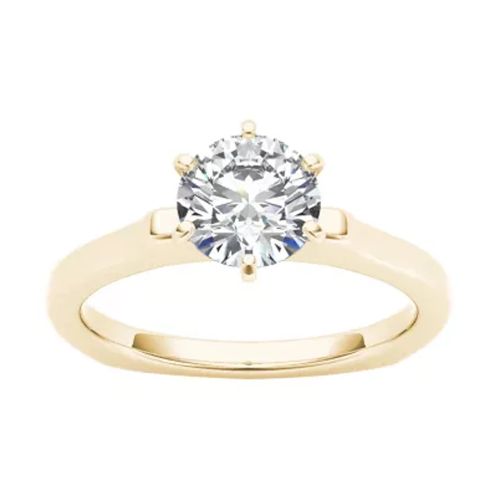 Womens / CT. Natural White Diamond 14K Gold Round Solitaire Engagement Ring