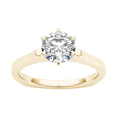 Womens / CT. Natural White Diamond 14K Gold Round Solitaire Engagement Ring