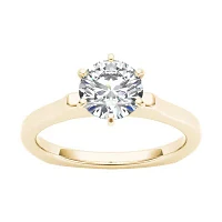 Womens CT. Natural White Diamond 14K Gold Round Solitaire Engagement Ring