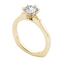 Womens CT. Natural White Diamond 14K Gold Round Solitaire Engagement Ring