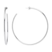 Sterling Silver Round 86 MM Hoop Earrings