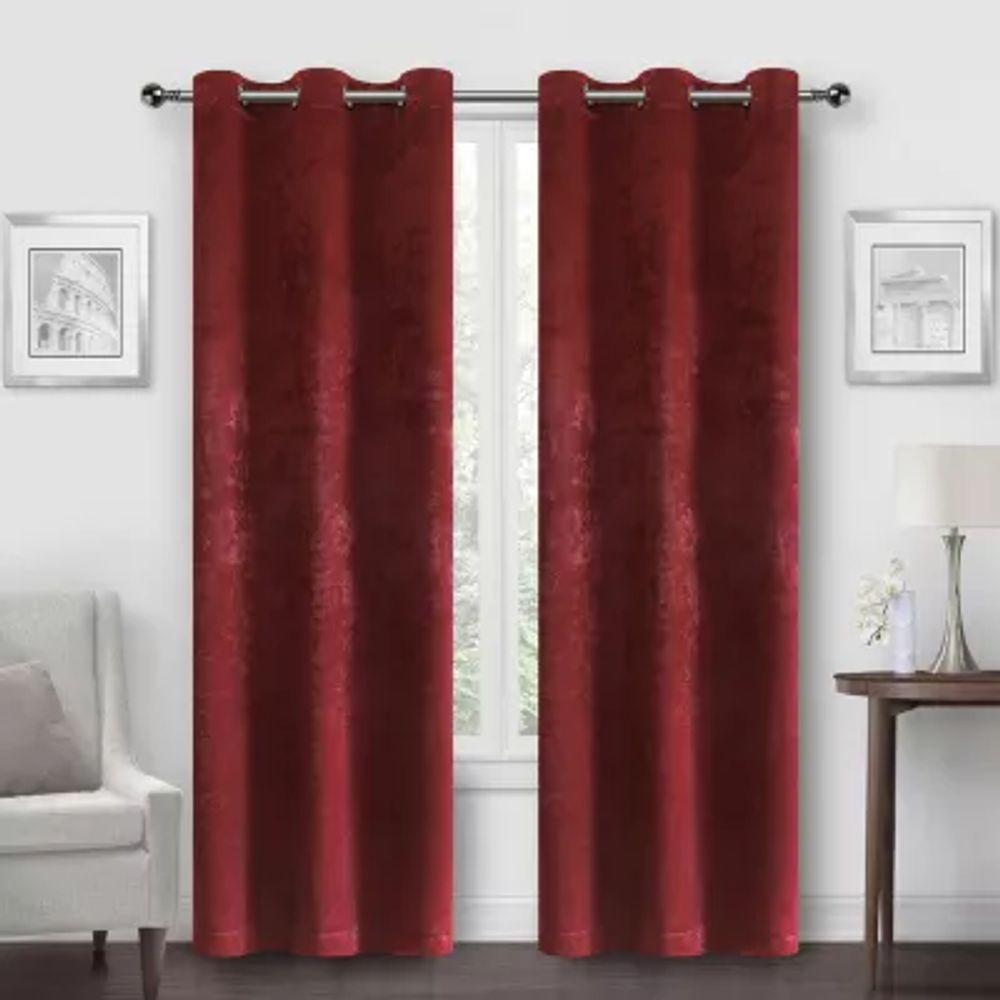 Regal Home Peninsula Faux Suede Energy Saving Blackout Grommet Top Set of 2 Curtain Panel