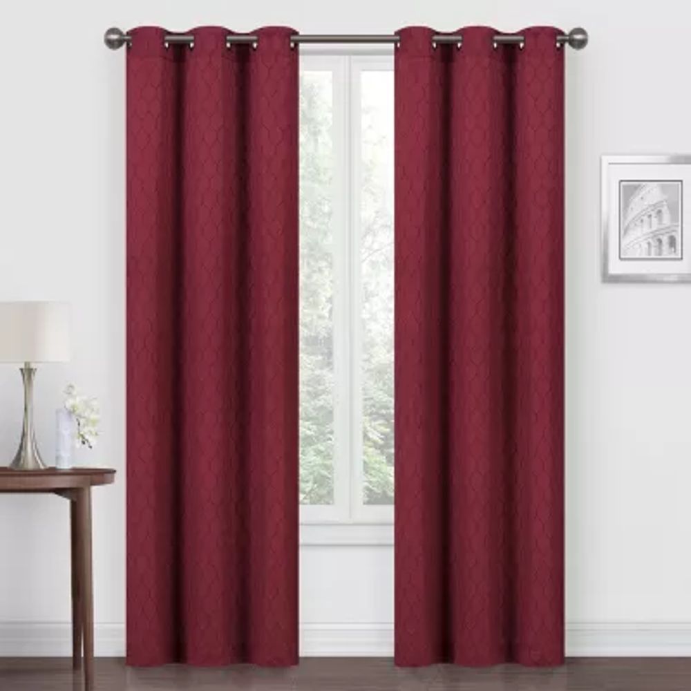 Regal Home Mackenna Jacquard Light-Filtering Grommet Top Set of 2 Curtain Panel