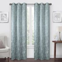 Regal Home Tossed Leaf Jacquard Light-Filtering Grommet Top Set of 2 Curtain Panel