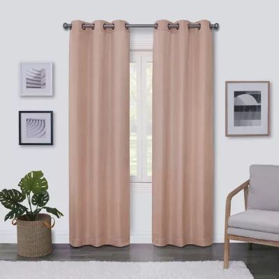 Regal Home Surfaces Solid Light-Filtering Grommet Top Single Curtain Panel