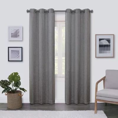 Regal Home Surfaces Solid Light-Filtering Grommet Top Single Curtain Panel