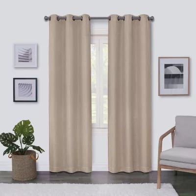 Regal Home Surfaces Solid Light-Filtering Grommet Top Single Curtain Panel