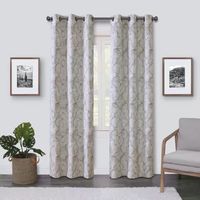 Max Blackout Emerson Scroll Grommet Top 100% Single Curtain Panels