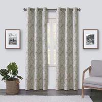 Max Blackout Emerson Scroll 100% Grommet Top Single Curtain Panel