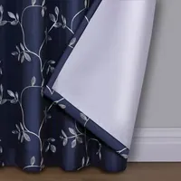 Max Blackout Mystique Grommet Top Embroidered 100% Single Curtain Panels