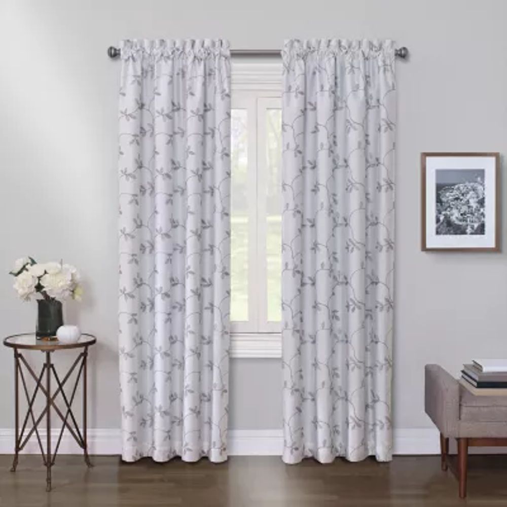 Max Blackout Mystique Rod Pocket Embroidered 100% Single Curtain Panels