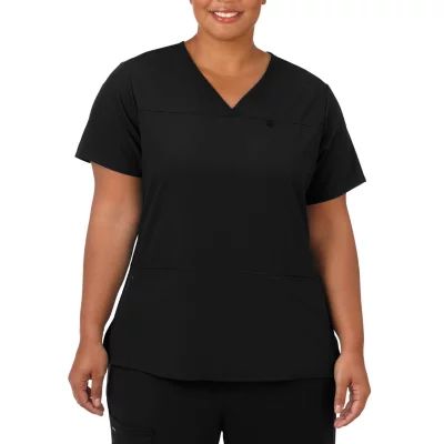 Jockey 2299 Womens Plus V Neck Short Sleeve Stretch Fabric Scrub Tops