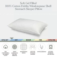 Ella Jayne 100% Cotton Dobby-Box Shell Soft Stomach Sleeper Down Alternative Pillow, Set of 4