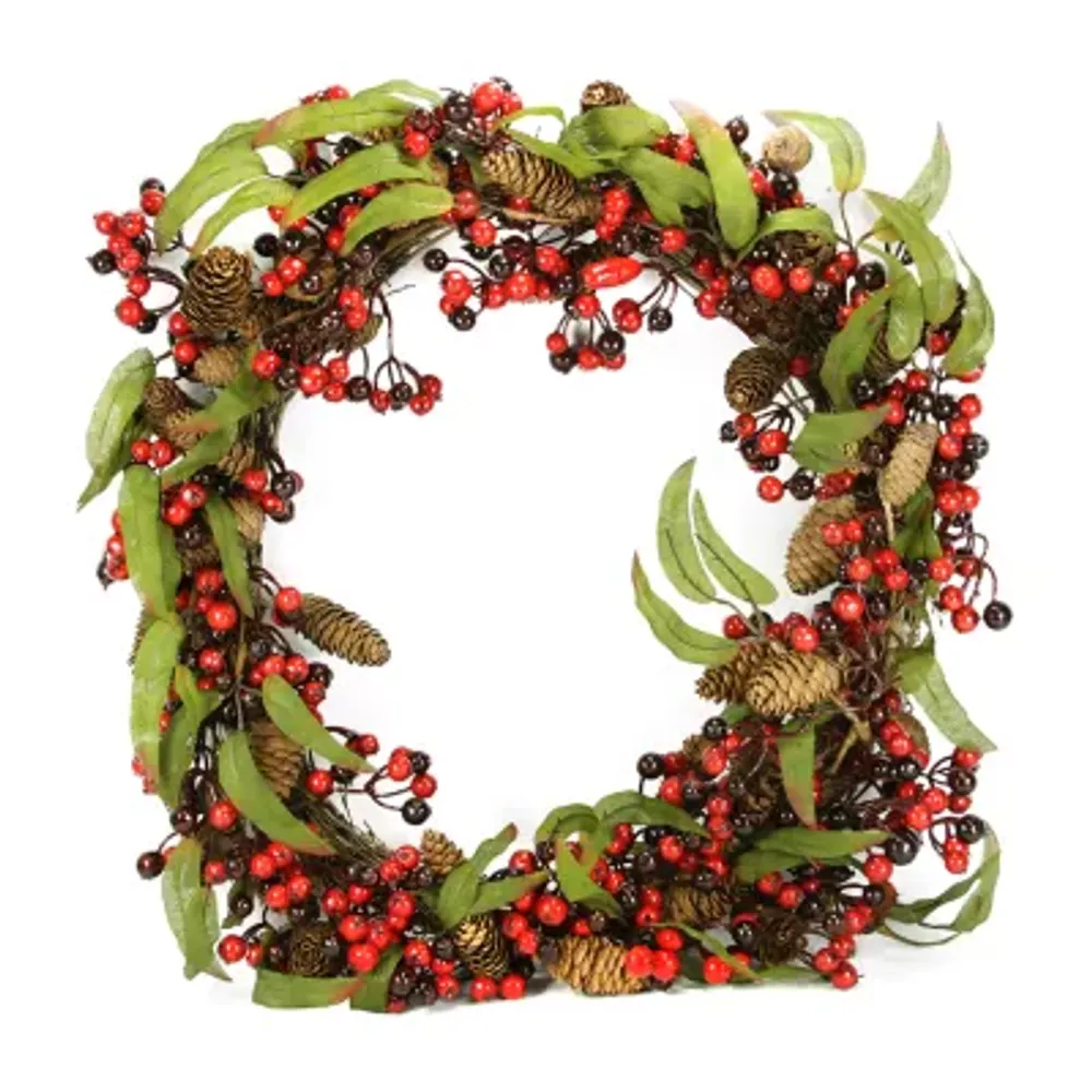 Red Berry and Pine Cone Artificial Christmas Wreath - 24-Inch  Unlit