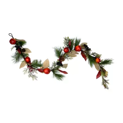 6' x 10'' Red Mixed Berry and Pine Artificial Garland - Unlit