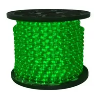 Green LED Commericial Grade Outdoor Christmas Rope Lights on a Spool - 288 ft Clear Tube