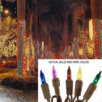 2' x 8' Multi-Color Mini Christmas Net Style Tree Trunk Wrap Christmas Lights - Brown Wire