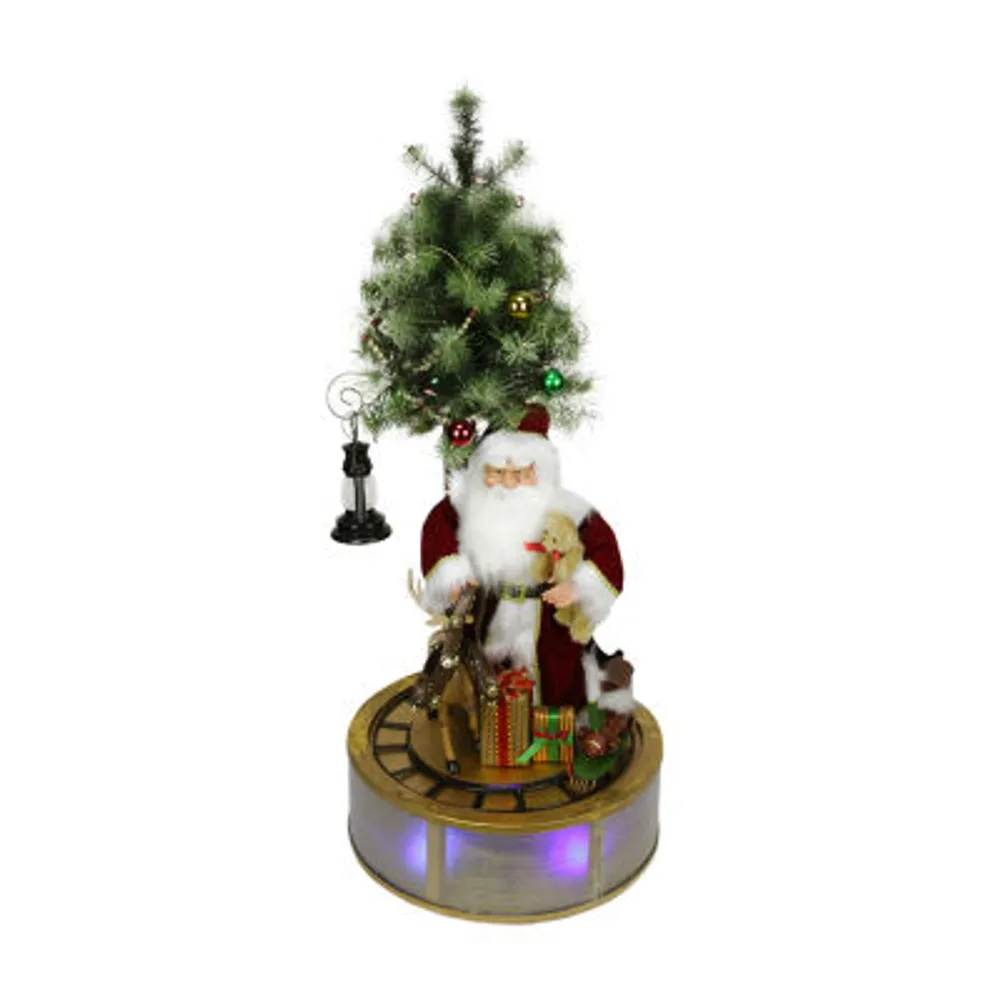 48'' Musical LED Lighted Santa Claus with Rotating Train Christmas Decor