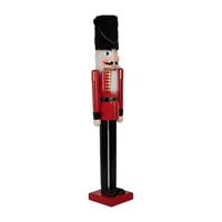 5' Commercial Size Wooden Red and Black Christmas Nutcracker Soldier