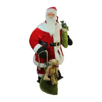 5' Red Animated Musical Inflatable Santa Claus Christmas Figurine