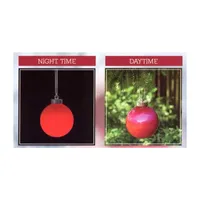 3ct Red LED Lighted Battery Operated Shatterproof Christmas Ball Ornaments 6'' (150mm)