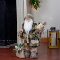 24'' Beige Santa Claus with Gifts Christmas Figure