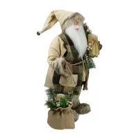 24'' Beige Santa Claus with Gifts Christmas Figure