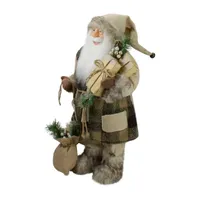 24'' Beige Santa Claus with Gifts Christmas Figure