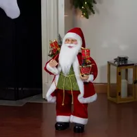 24'' Red and White Santa Claus with Presents and Drum Christmas Figure