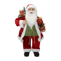 24'' Red and White Santa Claus with Presents and Drum Christmas Figure