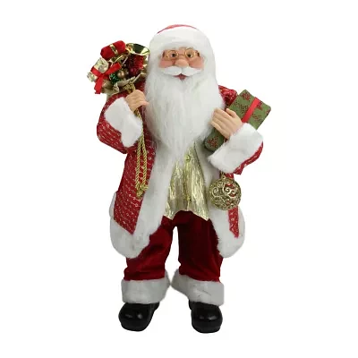 24'' Red and White Santa with Gift Bag and Presents Christmas Figure
