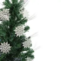 3' Pre-Lit Fiber Optic Artificial Christmas Tree with White Snowflakes - Multi-Color Lights