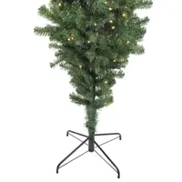 7.5' Pre-Lit Green Spruce Artificial Upside Down Christmas Tree - Warm White LED Lights