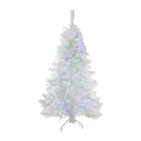 6.5' Pre-Lit White Medium Iridescent Pine Artificial Christmas Tree - Multi Function LED Lights