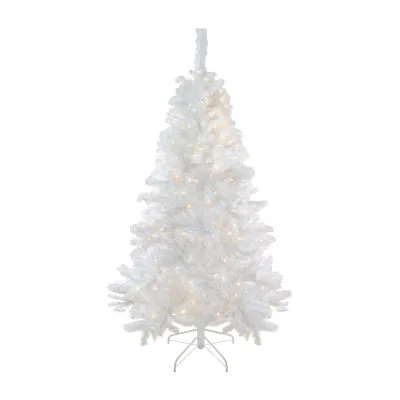 6.5' Pre-Lit White Medium Iridescent Pine Artificial Christmas Tree - Multi Function LED Lights