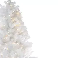 6.5' Pre-Lit White Medium Iridescent Pine Artificial Christmas Tree - Multi Function LED Lights