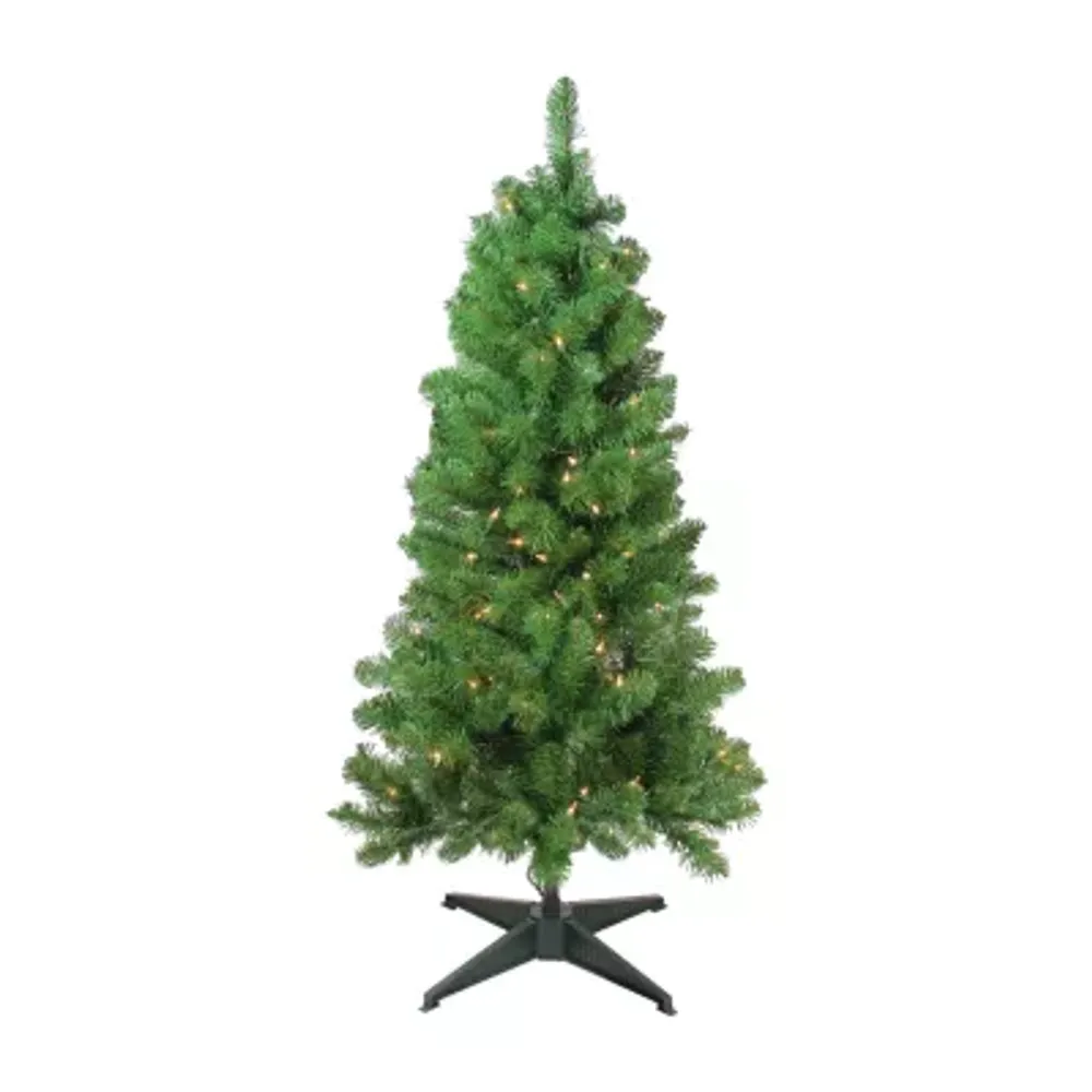 4' x 25'' Pre-Lit Blackwater Fir Artificial Christmas Tree- Clear Lights