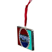 3'' Red and Blue Pepsi Globe Logo European Crystal Christmas Ornament