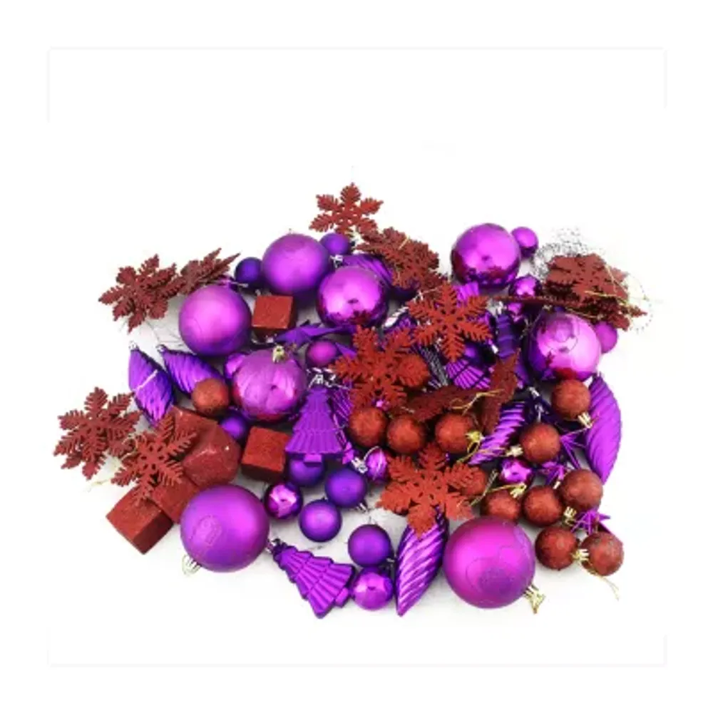 12ct Black Shatterproof 4-Finish Christmas Ball Ornaments 4'' (100mm),  Color: Black - JCPenney