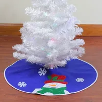 20'' Blue and White Embroidered Snowman Mini Christmas Tree Skirt