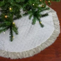 48'' Beige and Ivory Contemporary Christmas Tree Skirt