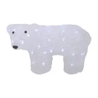 13.5'' White Lighted Commercial Grade Acrylic Baby Polar Bear Christmas Decoration