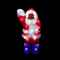 14'' Lighted Commercial Grade Acrylic Waving Santa Claus Christmas Outdoor Decoration