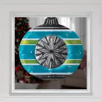 15.5'' Blue and Green Christmas Window Silhouette Decor