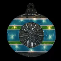 15.5'' Blue and Green Christmas Window Silhouette Decor