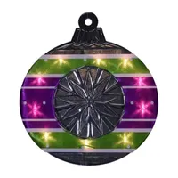15.5'' Lighted Purple and Green Shimmering Ornament Christmas Window Silhouette Decoration